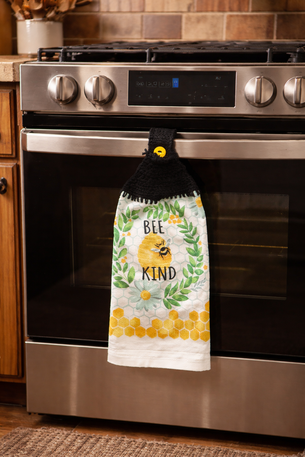 Bee Kind Honeybee Hanging Half Kitchen Towel