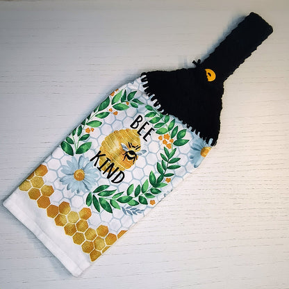 Bee Kind Honeybee Hanging Half Kitchen Towel